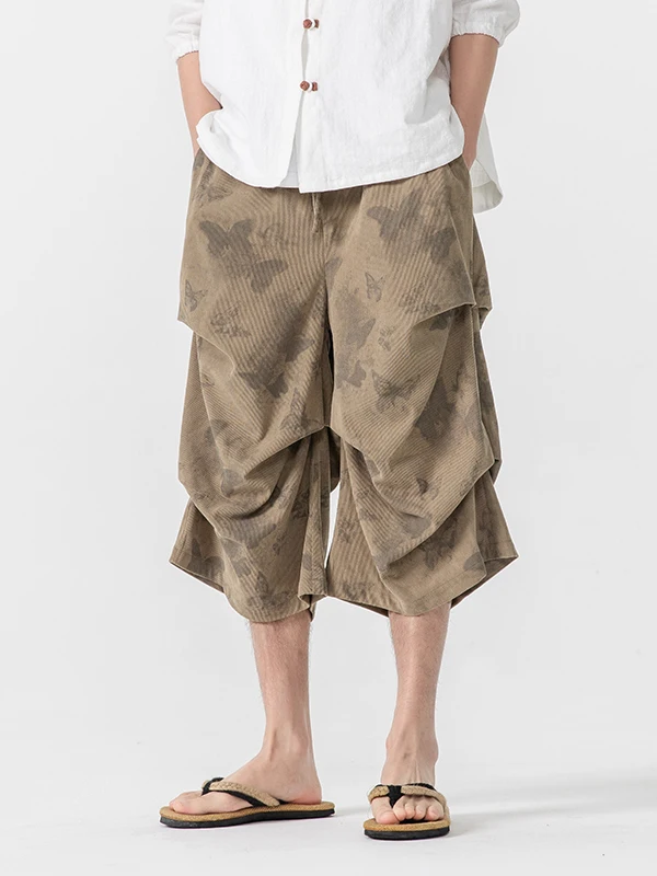 

Мужские свободные брюки-фонарики в этническом ретро-стиле, укороченные (7/8), летние, в стиле Хань, новинка, брюки-харлан, без бренда, зарегистрированные товары.