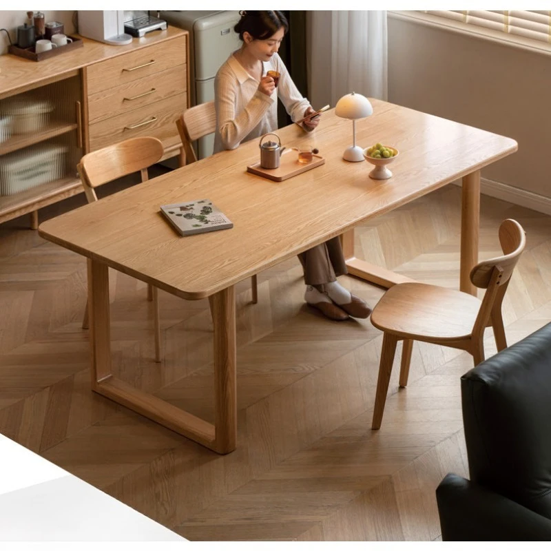 Full solid wood large board table, dining table, large size workbench, oak log style table