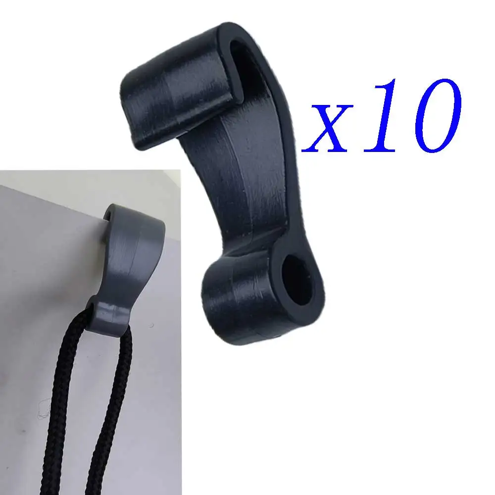 Ganchos de cuerda de sujeción de plástico para barco inflable, gancho multiusos de cuerda de 6mm para canoas, ganchos de amarre para lonas de camiones, 10 Uds.