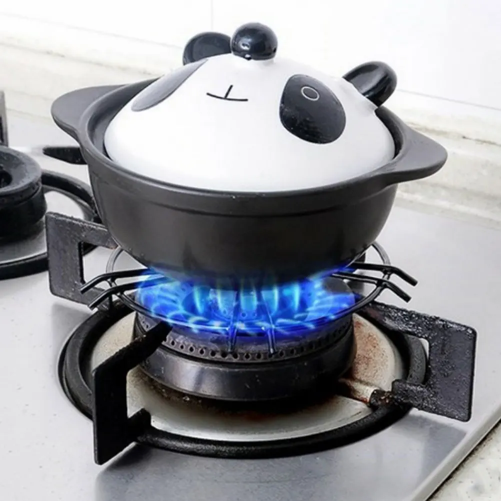 

Non-slip Pot Rack for Gas Stove Iron Frame Kitchen Storage Rack Sturdy Anti-Slip Cookware Support Stand Suitable Home