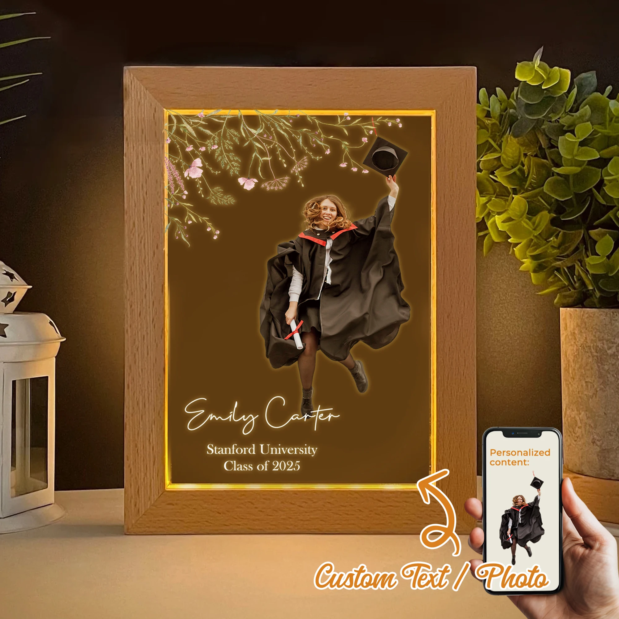 

Graduation Photo Warm LED Night View Photo Frame Customized Gift Family Living Room Bedroom Dining Room Home Decoration