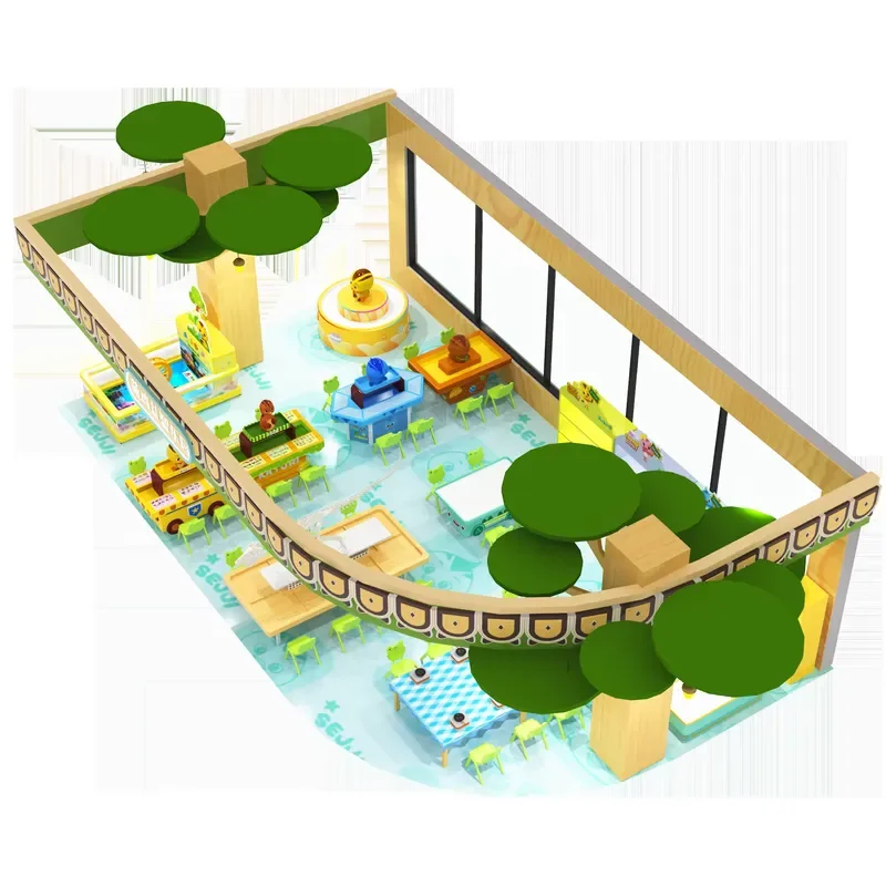 Wooden Building Block Table for Kids Indoor Playground Equipment Sand Play Station Educational Role Play Learning Toys Game