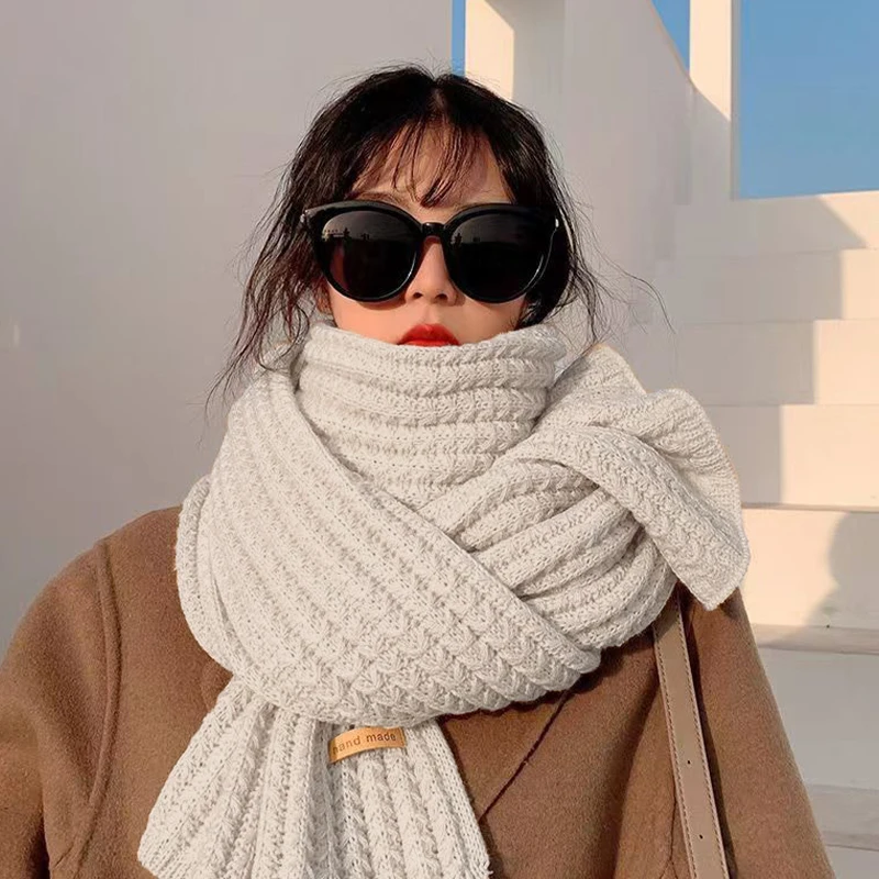 

Women's Black White Knitted Scarf Solid Color Casual Formal Mourning Scarf〔CC55〕