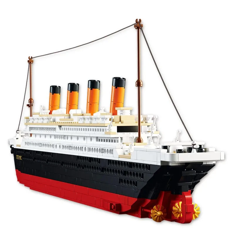 Titanic RMS Movie Famous Ship Boat 3D Figures Romantic Love Building Blocks mattoni Jack e Rose Christmas Birthday Gift Toys