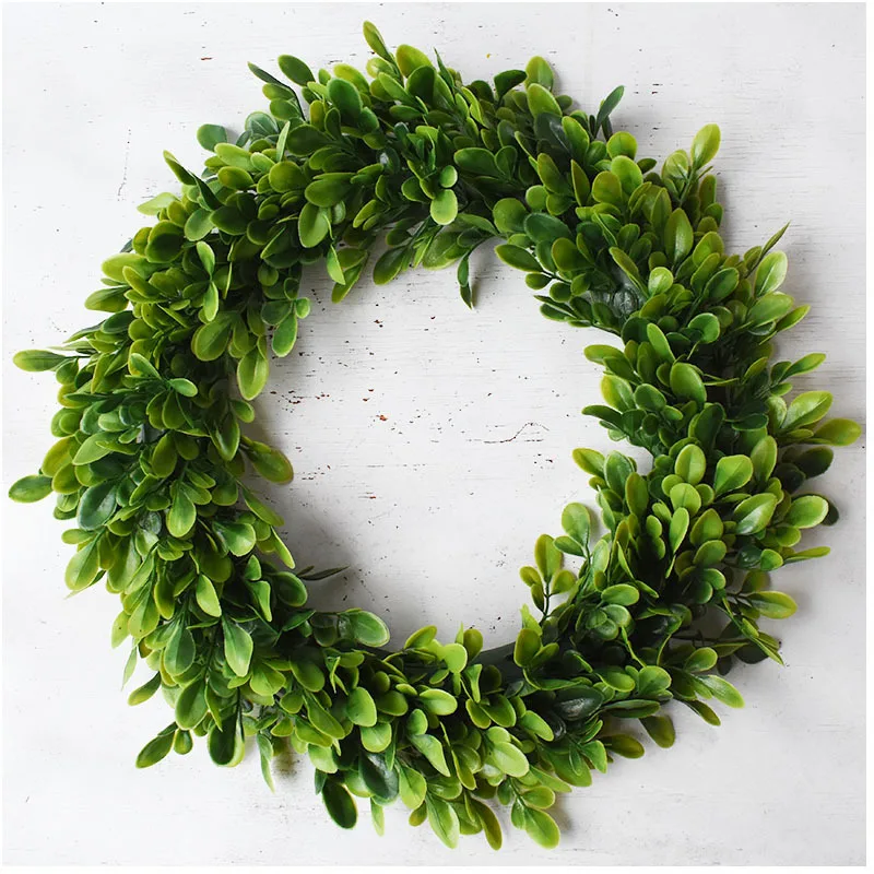 

Simulation Wreath Door Decoration Rustic Style Boxwood Wreath Hanging Wreath Decorative Grass Ring