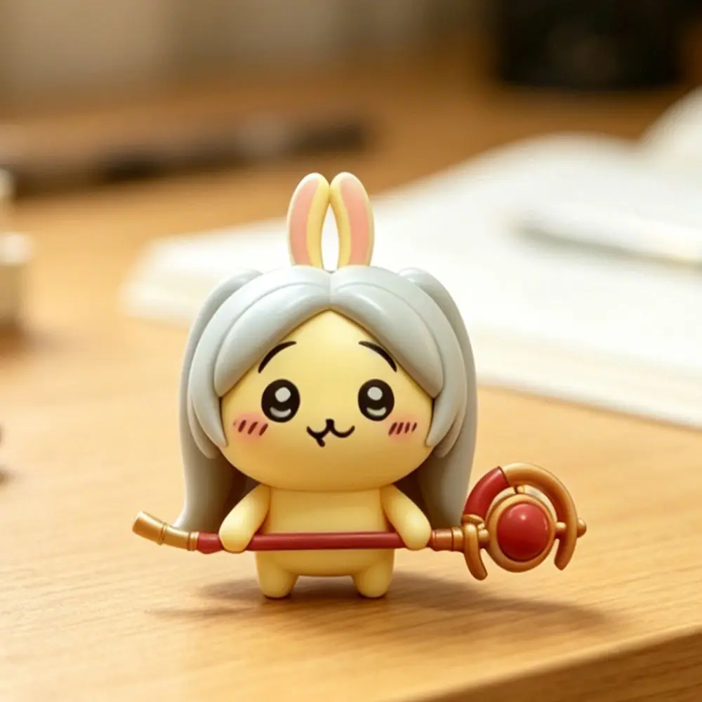 Usagi Cosplay Frieren Q Version Figure Sousou No Frieren Cute Kawaii PVC Doll Anime Mini Chibi Collectible Desk Toy Gift