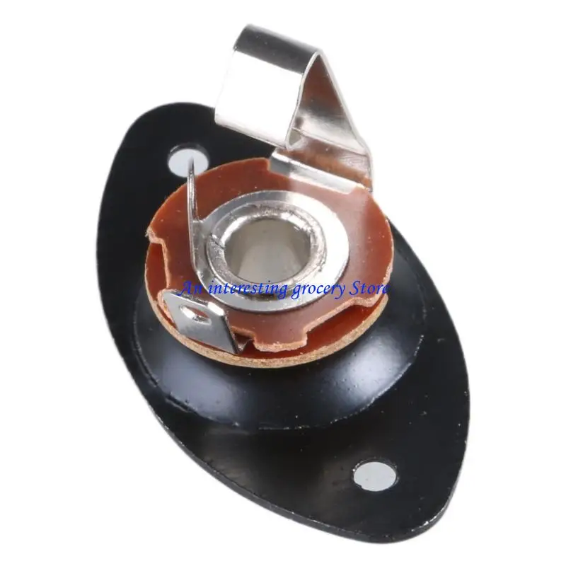 

652D 1/4" Oval Indented Plate Input Plug Socket With Screws for Guitar Bass