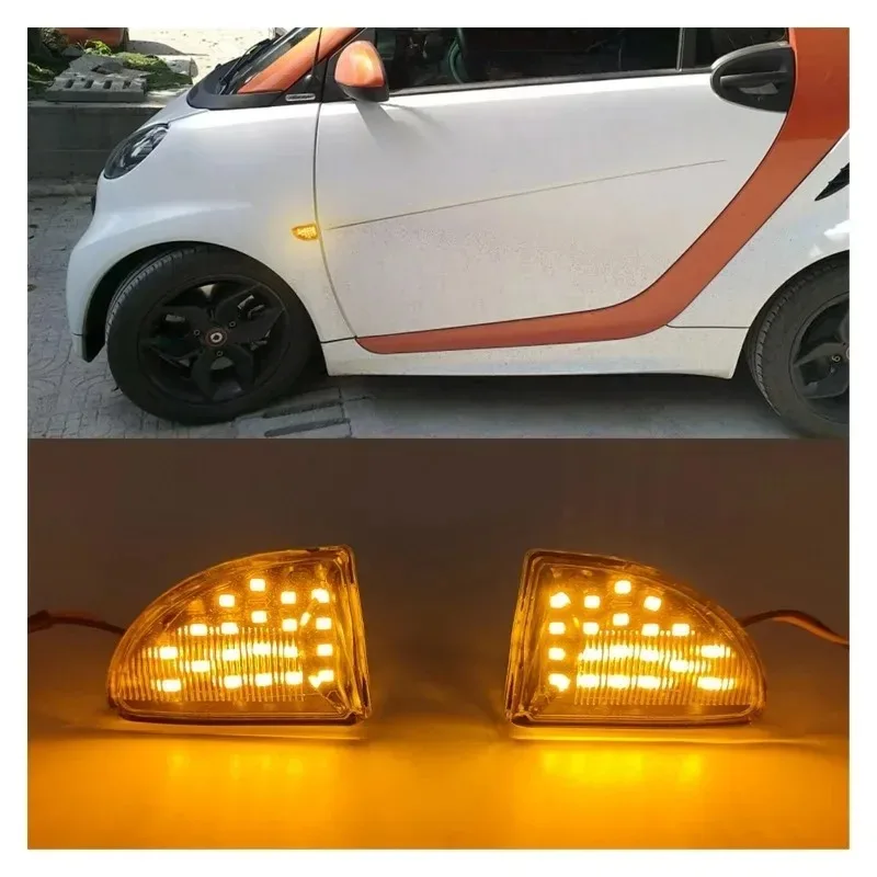 

New 2x Sequential Turn Signal Lights Flashing Side Repeater Lamp for Smart Fortwo W451 Coupe Cabrio 2007-2015 Dynamic LED