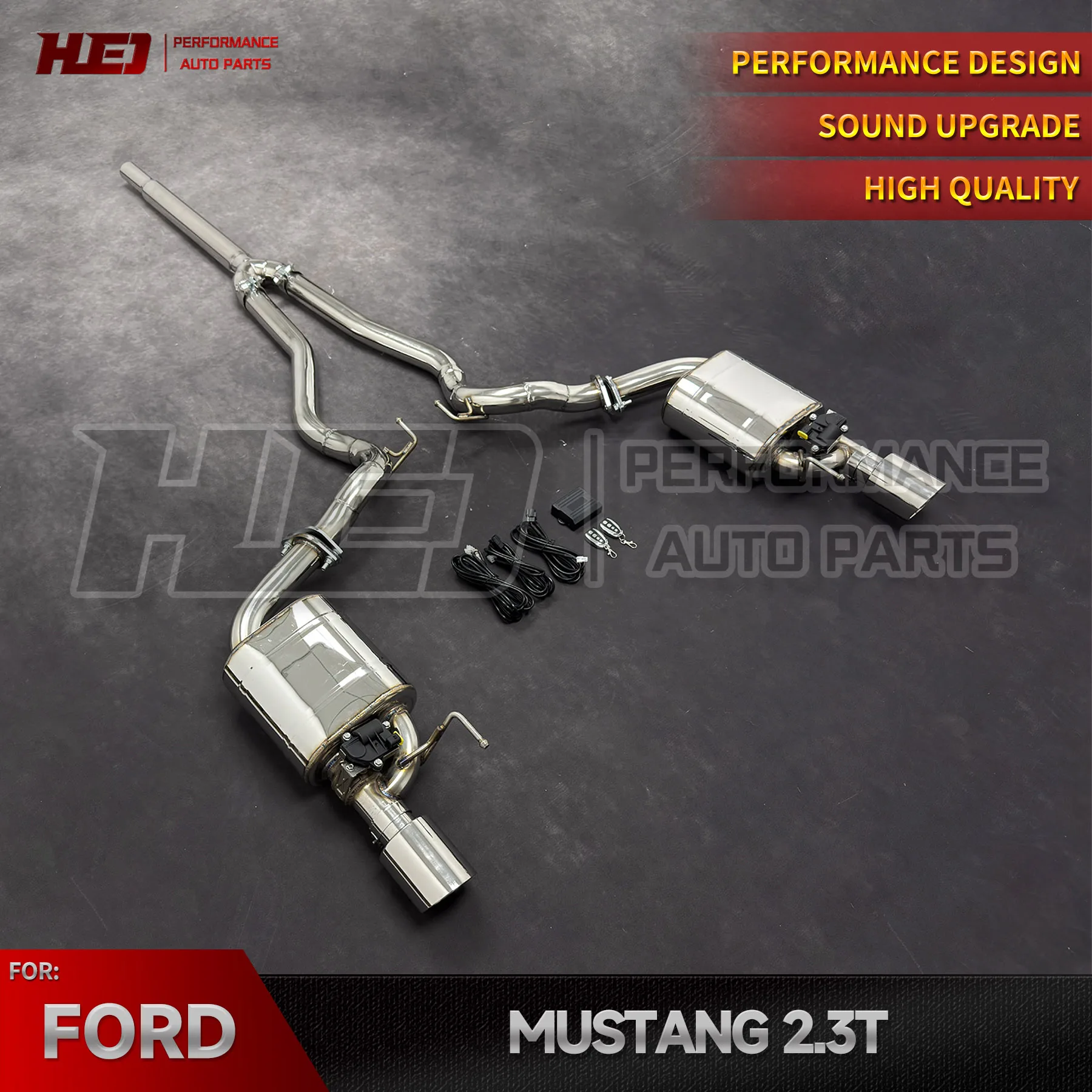 Racing Grade Remote Controlled Valvetronic Catback Exhaust High Flow Sport Muffler Performance Upgrade for Ford Mustang 2.3T