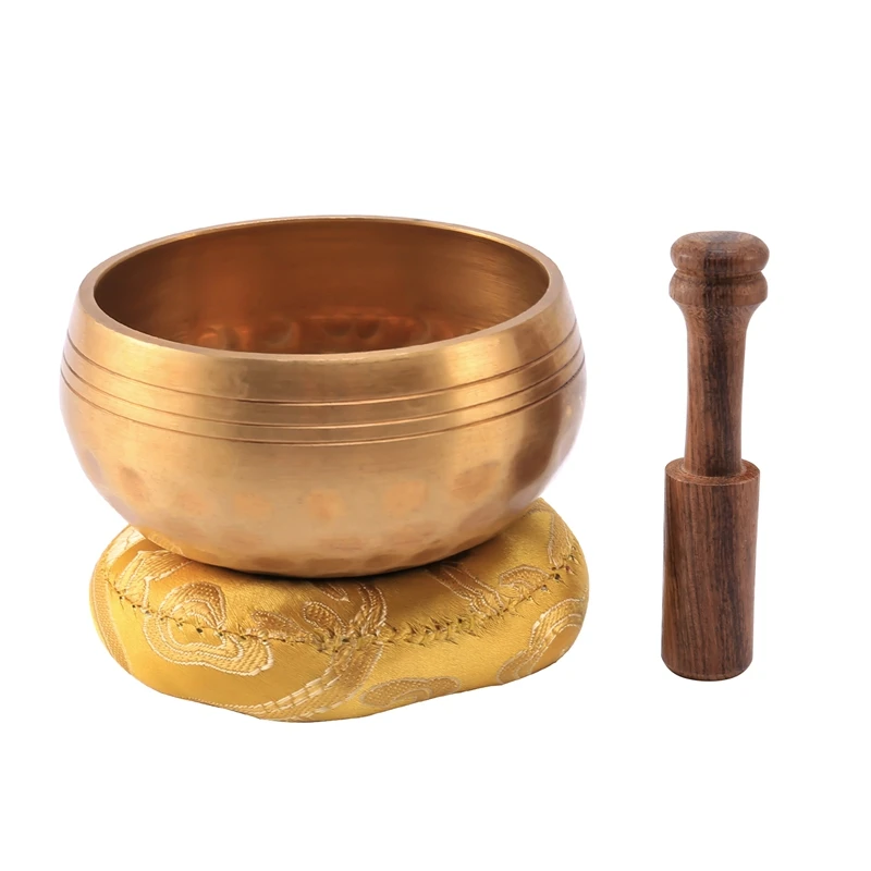 New 3.2 Inch Tibetan Singing Bowl Zen Meditation Yoga Meditation Bowl Wooden Stick Cushion