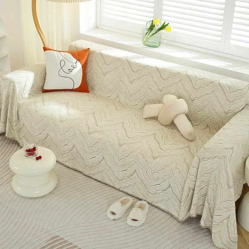 Cream Sandstorm Hair Towel Full Cover Luxury Chenille Sofa Cushion Four Seasons Universal All Inclusive Sofa Covers Long Chair