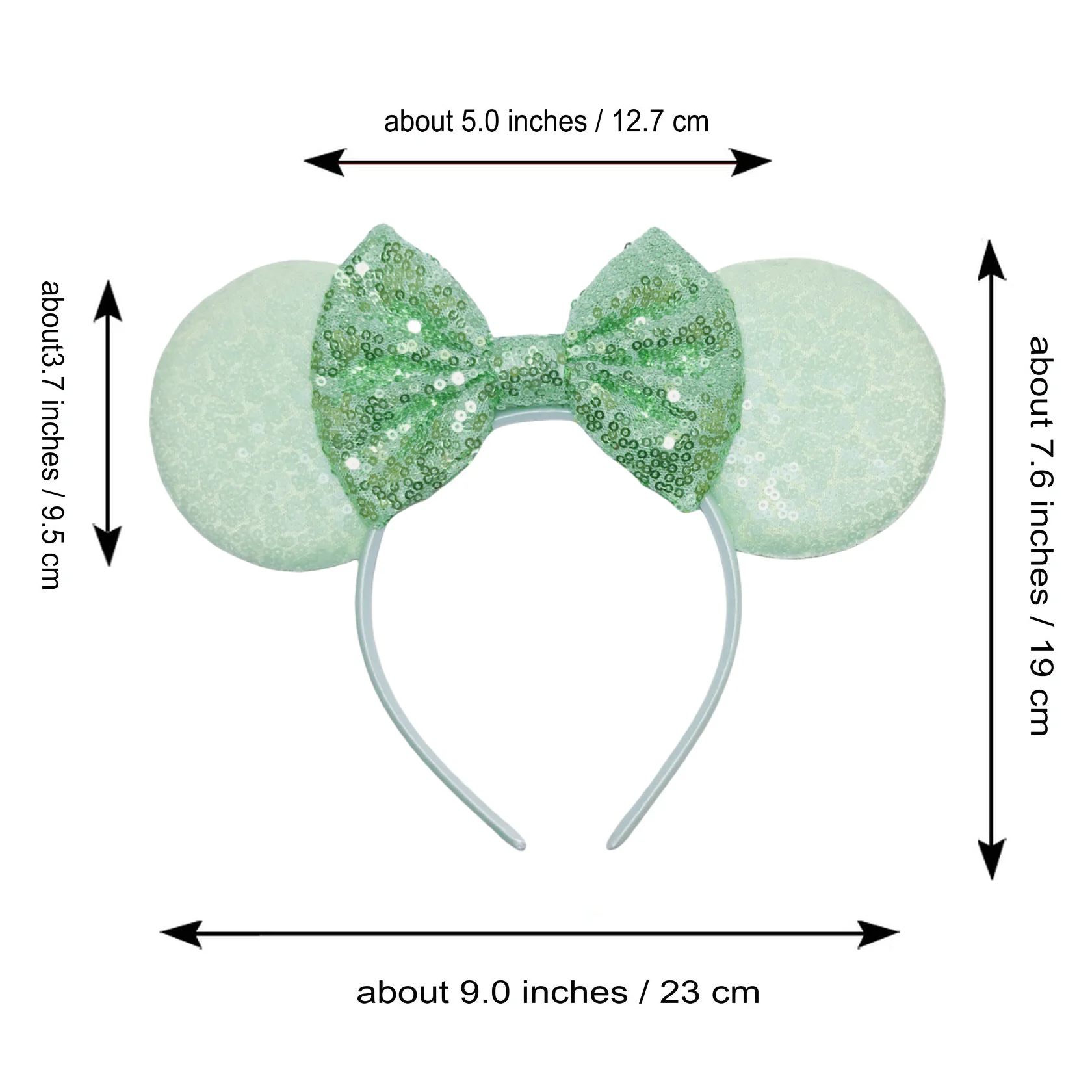 Classic Embroidery Sequin Mouse Ears Headband Girls Glitter Bow Party Hairband Women Festival Headwear DIY Kids Hair Accessories