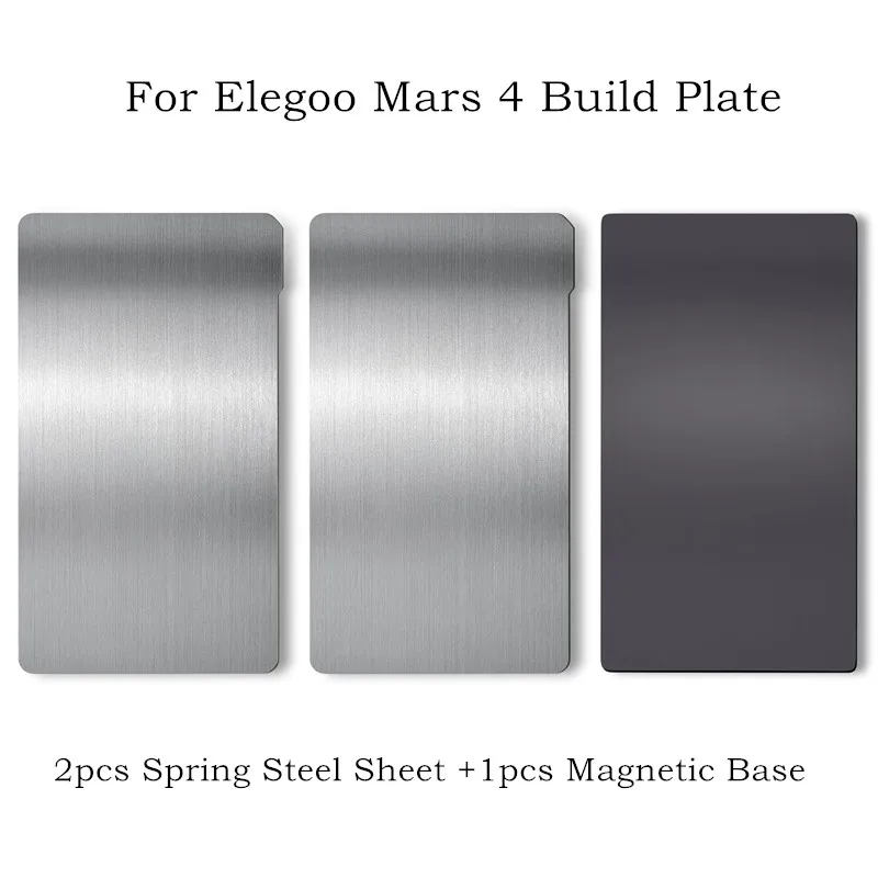 

Resin 3D Printer Build Plate for Elegoo Mars 4 Ultra,Mars 5/5 Ultra 2pcs Flexible Spring Steel Sheet+ 1pc Magnetic Base 160x96mm