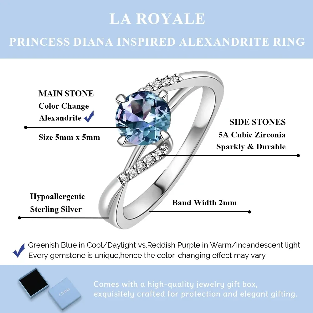 

Кольцо из стерлингового серебра 925 пробы с александритом, меняющим цвет, роскошное обручальное/помолвочное кольцо-твист для женщин, модные ювелирные украшения