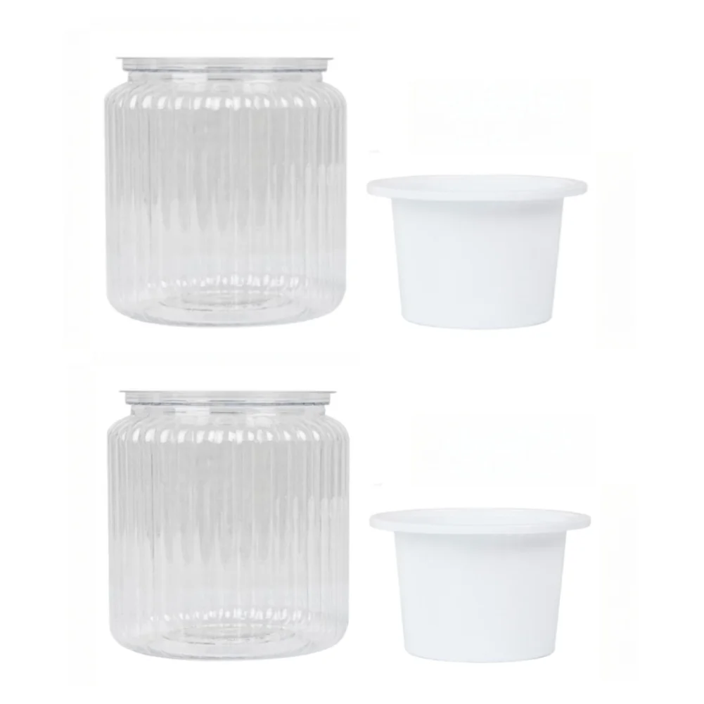 Transparent Self Watering Plant Pot Set of 2 with Dual Layer System and Visible Water Indicator for Balanced Plant Hydration