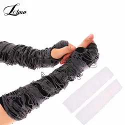 Casaul Gebrochen Schlitz Handschuhe Sexy Gothic Finger Handschuhe Halloween Handschuhe Black Ripped Löcher Decor Cosplay Handschuhe Für Erwachsene