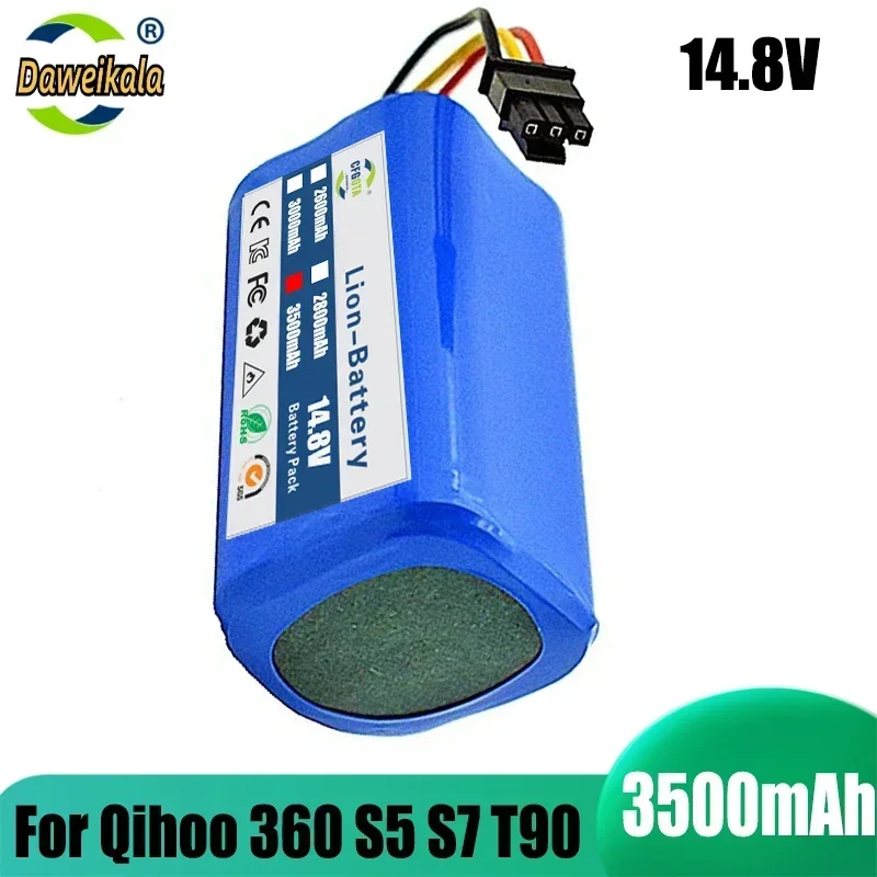 100%.for Qihoo 360 S5 S7 T90 14.8v 3500mah Robot Vacuum Cleaner Battery Pack Robotic Vacuum Cleaner Replacement Batteries.