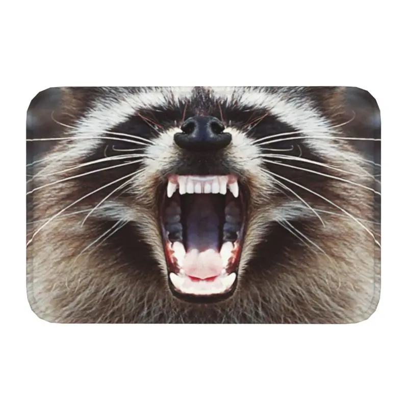 Personalized Raccoon Snarling Doormat Mat Anti-Slip Trash Panda Racoon Bath Kitchen Garden Rug Carpet 40*60cm