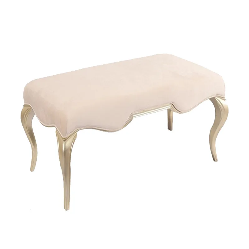 

CX light luxury solid wood leather bedside stool, European master bedroom carved bedside stool