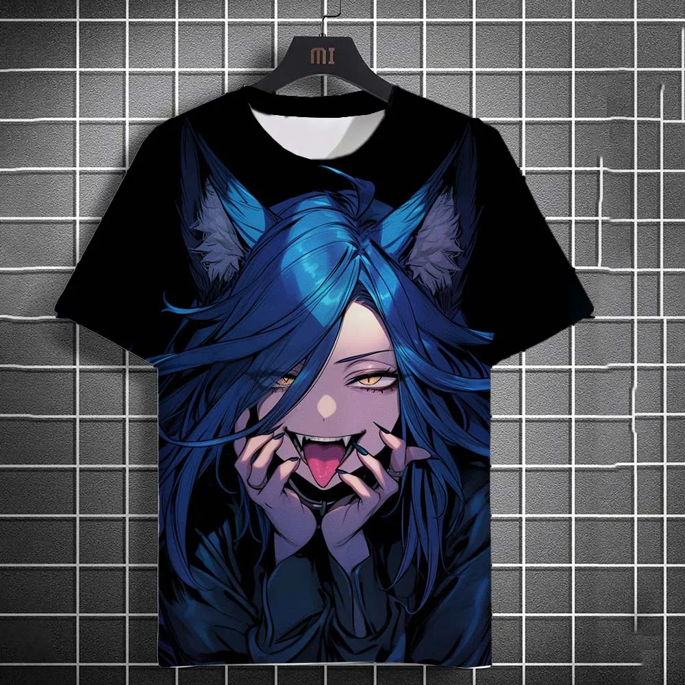 

Fashion Cartoon tattoo Girl graphic T shirts Summer Casual harajuku streetwear 3D Printed Hip Hop Unisex Fashion Top Tees