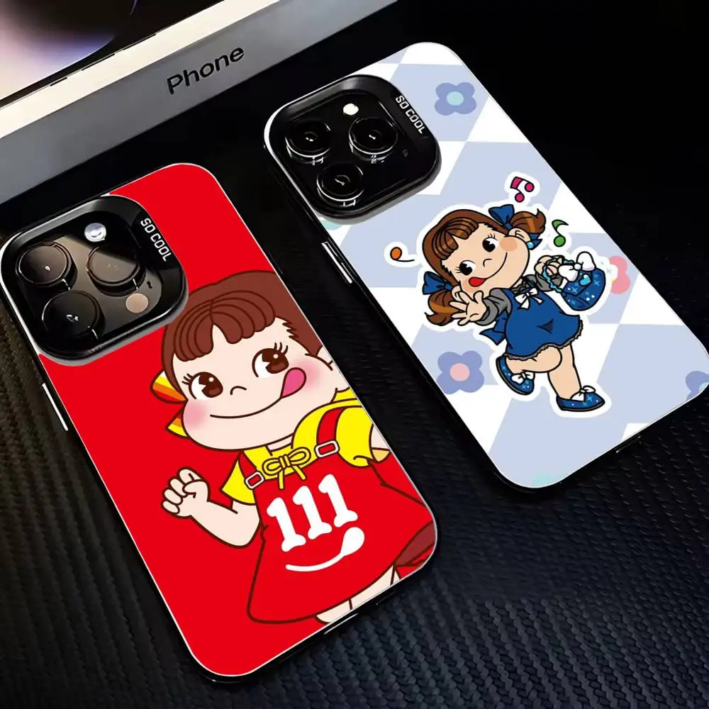 

F-Fujiya Milky Peko-Chan Phone Case For iPhone 16,15,14,13,12,11,Mini,Pro,MAX Black Matte Shockproof Cover