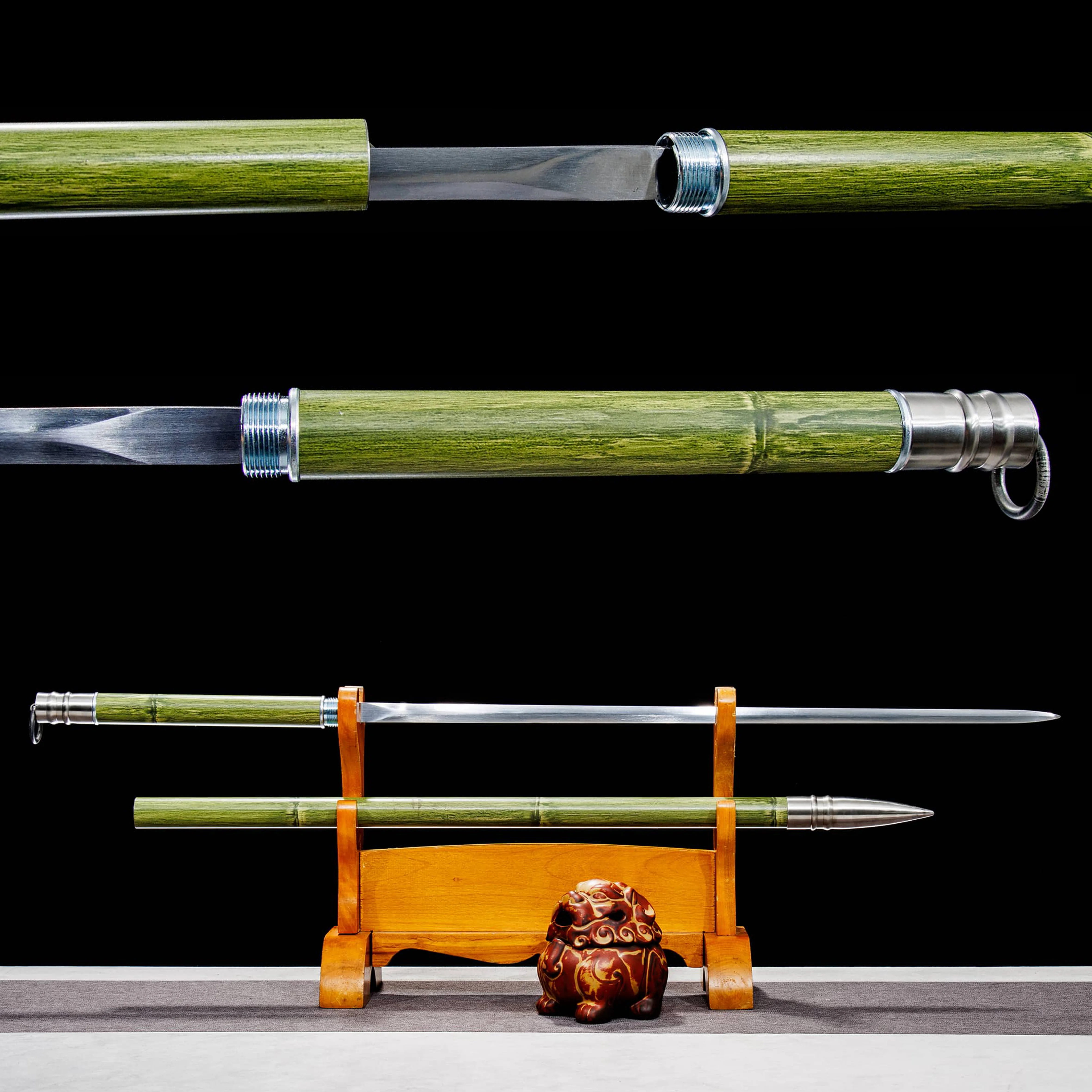 Reverse the staff sword. Battle preparation. Real katana. Gift for enthusiasts of ninja martial arts. Carbon steel. Not sharp.
