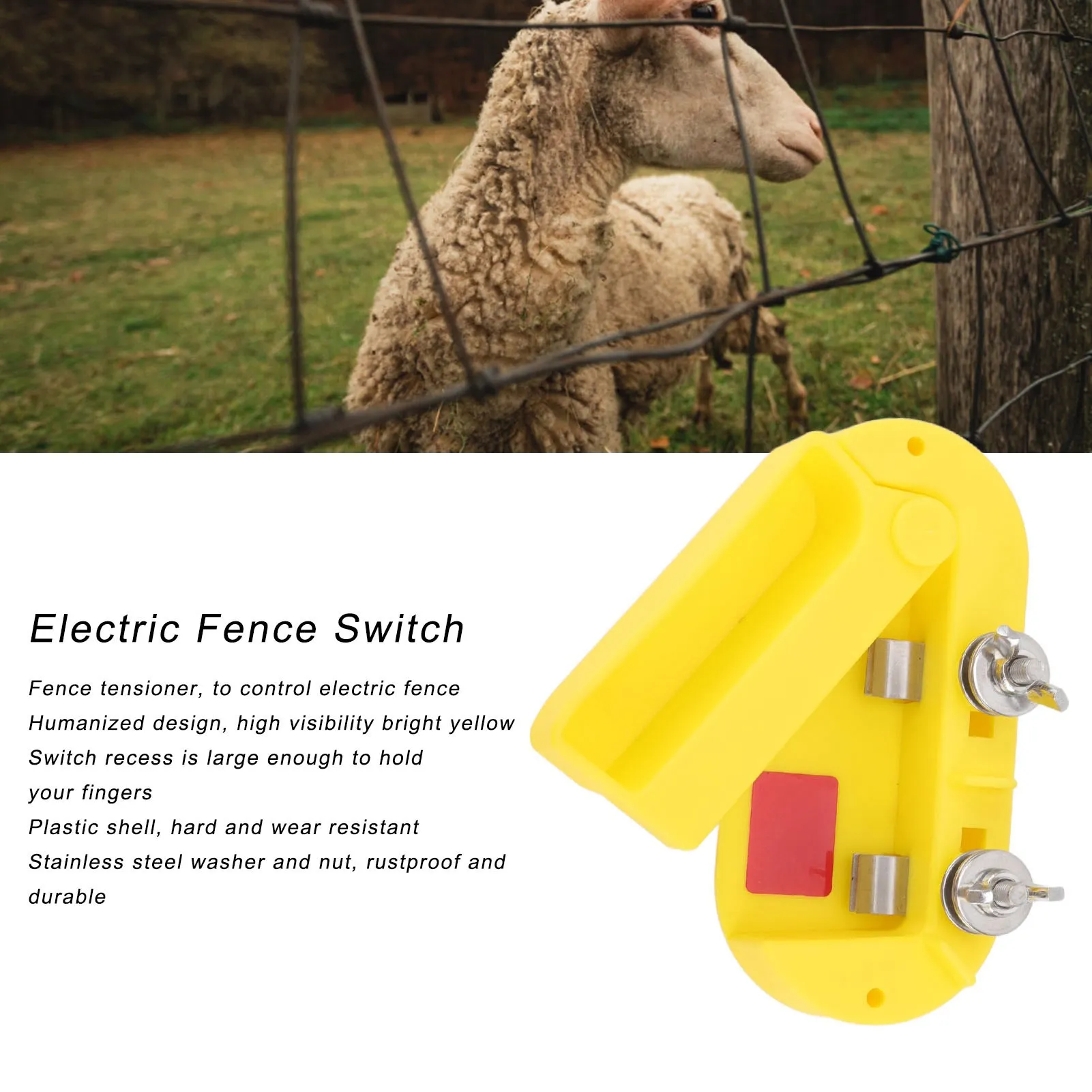 Electric Fence Switch Portable Plastic Fence Wire Tensioner for Livestock Farm