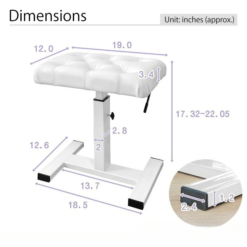 Piano Chair Height Adjustable Hydraulic Lifting Keyboard Stool Piano Chair Made of PU Leather