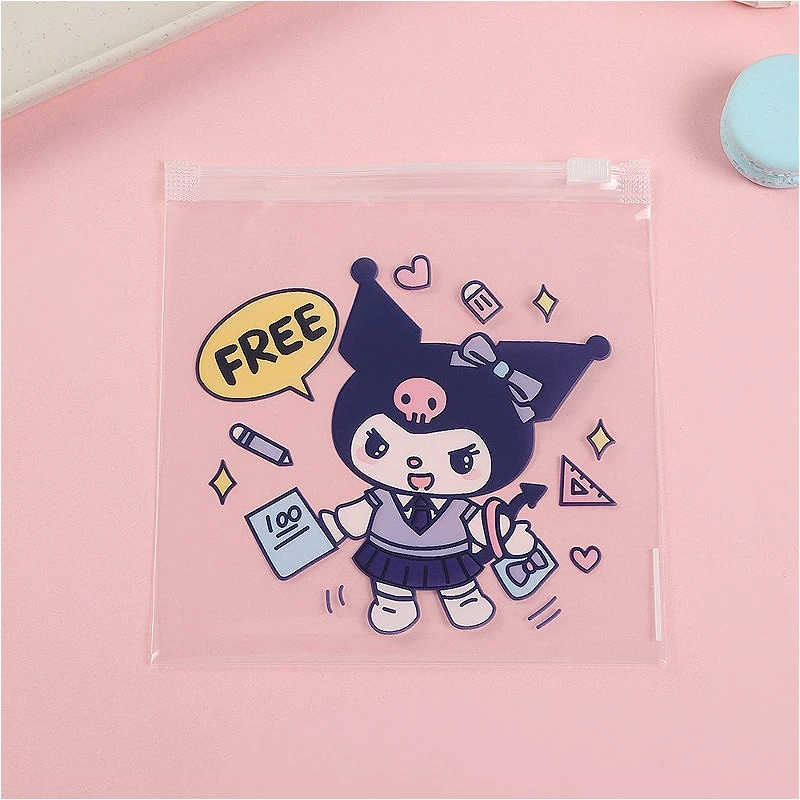 

10pcs Sanrios Sealing Bags Cartoon Kitty Kuromi Ziplock Bag Candy Food Pouch Resealable Necklace Jewelry Gift Packaging Storage