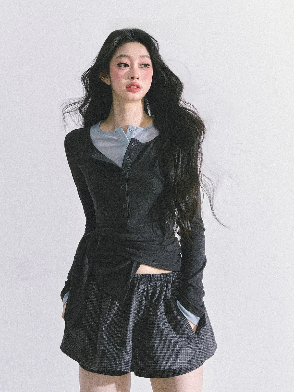 

Футболка Aomalm American Style с длинным рукавом для женщин, дизайнерский топ в стиле Spicy Girl, осенняя повседневная одежда для школы