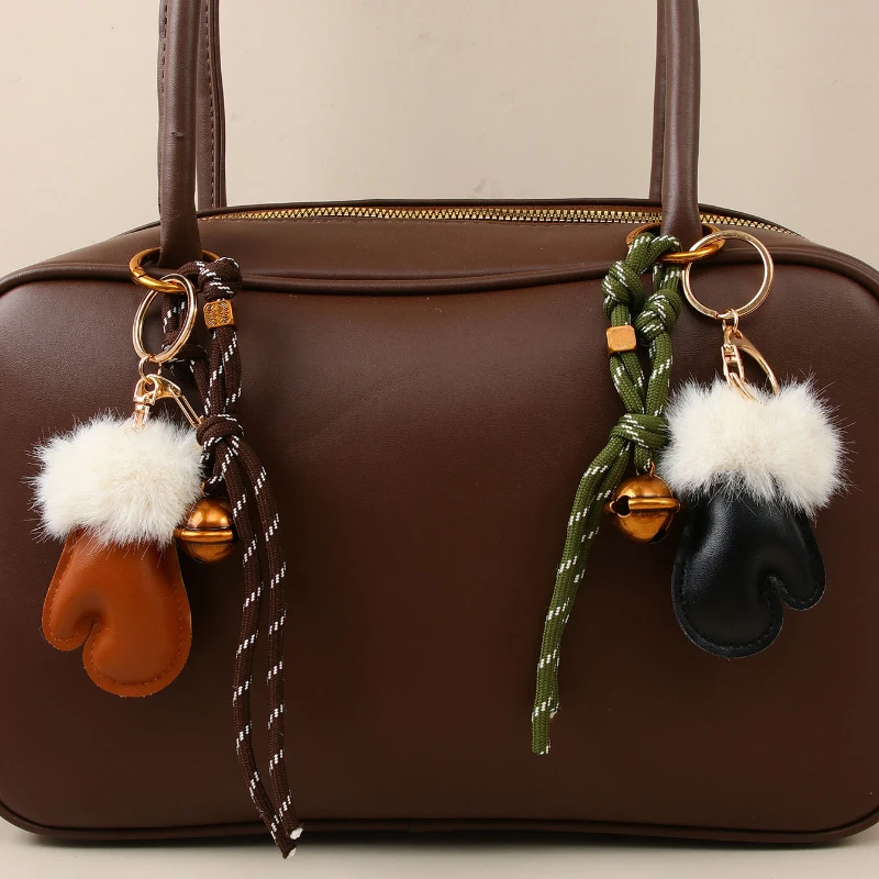 Bonito pequeno luva pingente coreano sino-tecido corda saco pingente casal chaveiro moda requintado encantos presente de natal acessórios