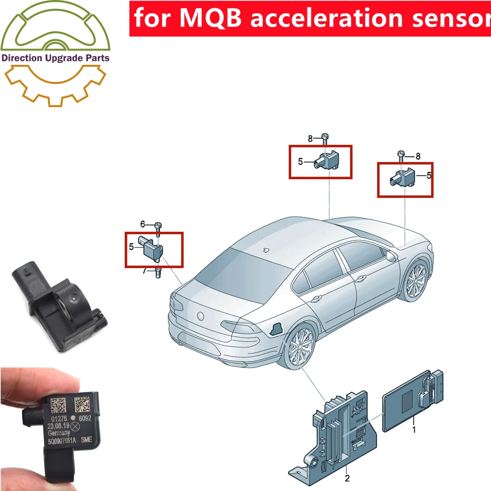 5Q0 907 651 A for MQB Jetta Golf Atlas T -Roc CC Tiguan Passat Q3 Leon Accelerator Acceleration Sensor Crash Impact Sensor