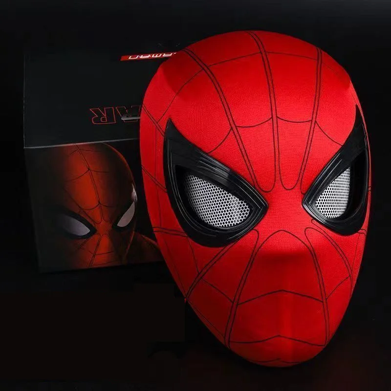 Spiderman Mask Faceshell Cosplay Moving Eyes Electronic Toys Helmet Children Decoration Costume 1:1 Control Adults Kids Gifts