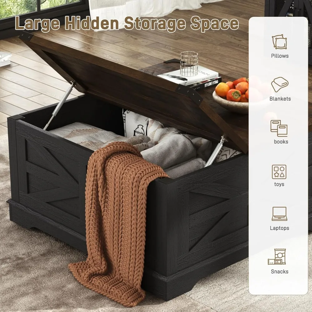 36 طاولة قهوة قابلة للرفع مع مساحة تخزين ومآخذ طاقة، وطاولات غرفة معيشة خشبية مربعة بعجلات #3