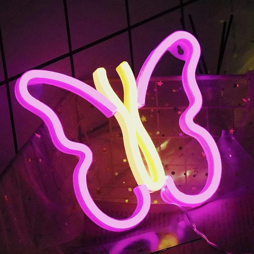 

Fairy LED Butterfly Light Night Neon Plastic Butterflies Creative Lamp Decor
