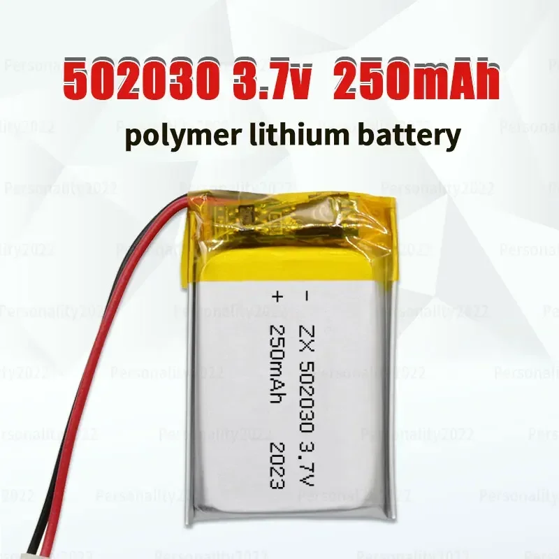 Baterai 502030 baterai 3.7V 250mAh baterai Li-ion isi ulang polimer Ph-2.0mm untuk Headset Bluetooth mainan mobil perekam mobil dll.