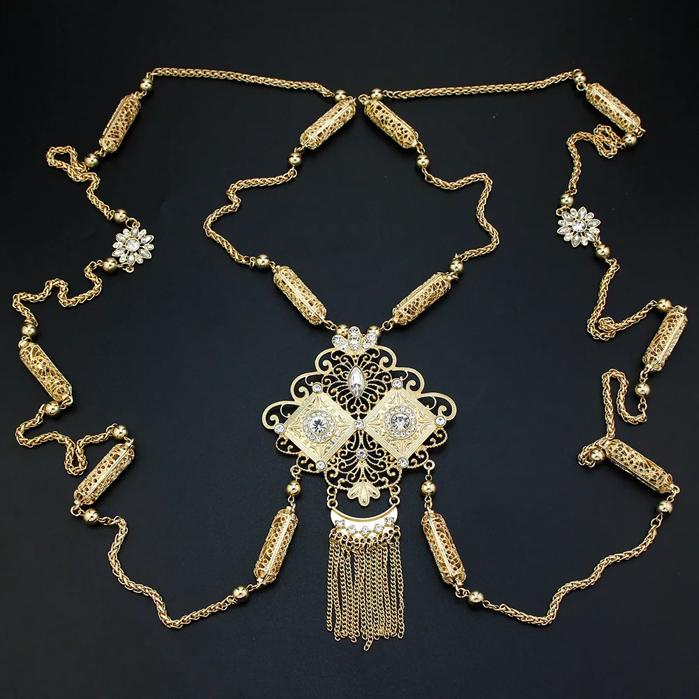 Neovisson-Bijoux de Style Marocain à la Mode pour Femme, Collier en Or avec Dos en Clip, Cadeau