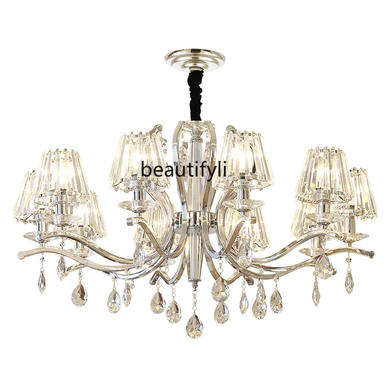 

HJ Chandelier Modern Minimalist Crystal Lamp French Simple European Bedroom Light Lamps