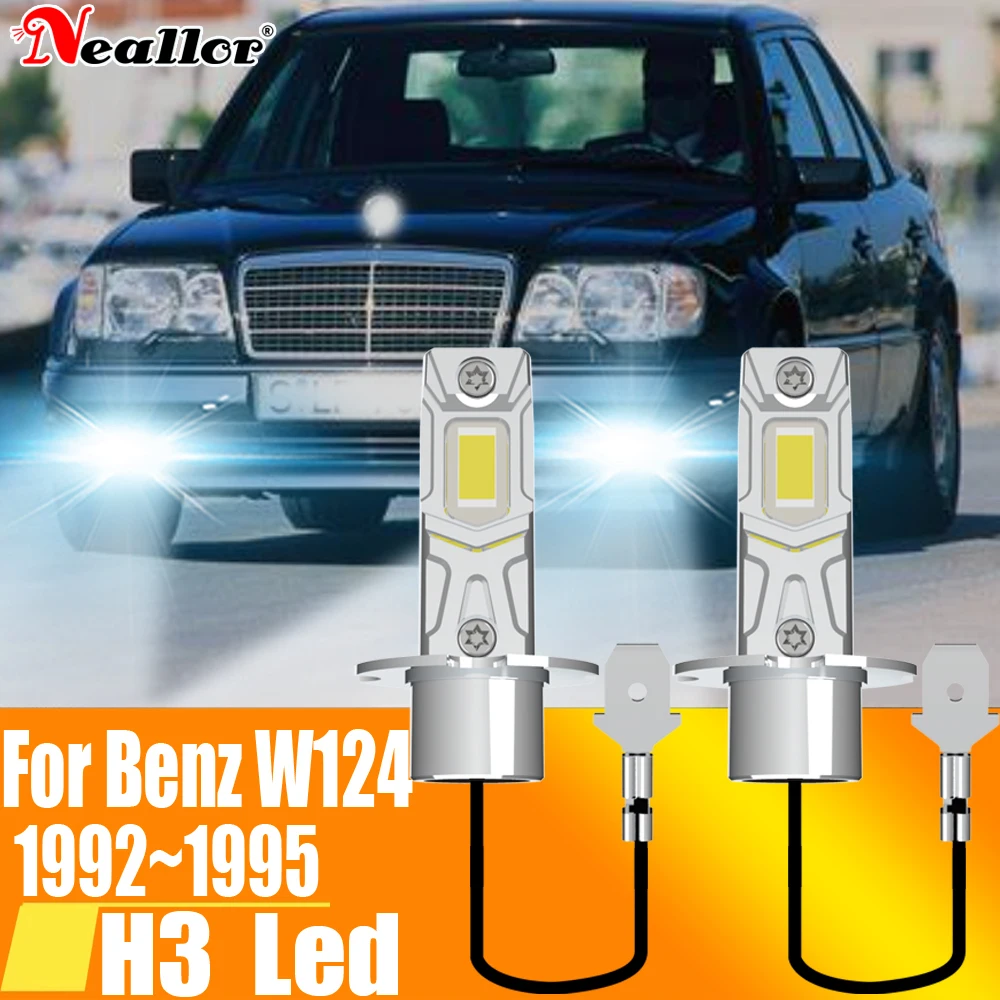 

2pcs H3 Led Fog Light Canbus Bulb Car Headlight High Power Auto Diode Moto Driving Running Lamp 12V 55W For Benz W124 1993~1995