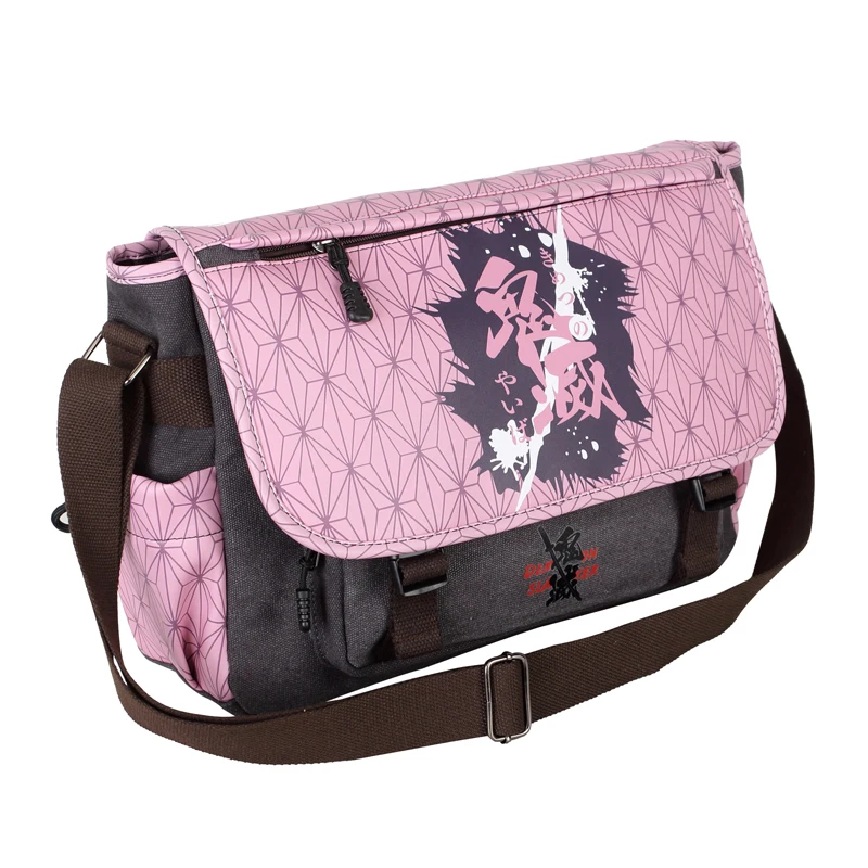 Demon Kamado Tanjirou Nezuko Tomioka Giyuu Attack on Titan Messenger Bag Japanese Anime Pattern Backpack Cosplay Accessories view 5