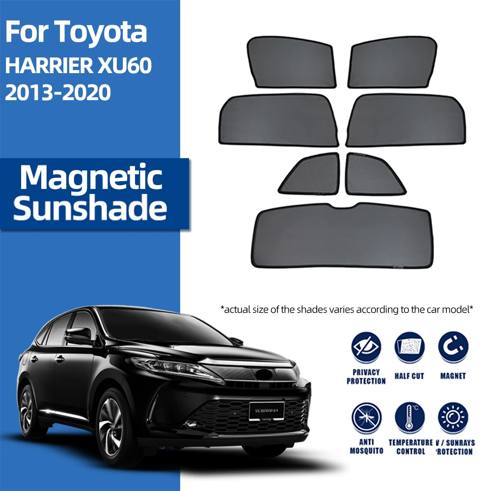 For Toyota HARRIER XU60 2013-2020 Magnetic Car Sunshade Shield Front Windshield Curtain Rear Side Baby Window Sun Shade Visor