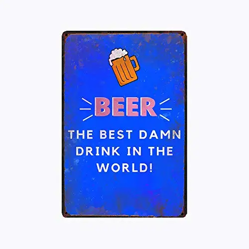 metal tin sign Beer The Best Drink in The World for Man cave Pub Bar Cafe Garage Wall Decor Retro Vintage 7.87 X 11.8 inch