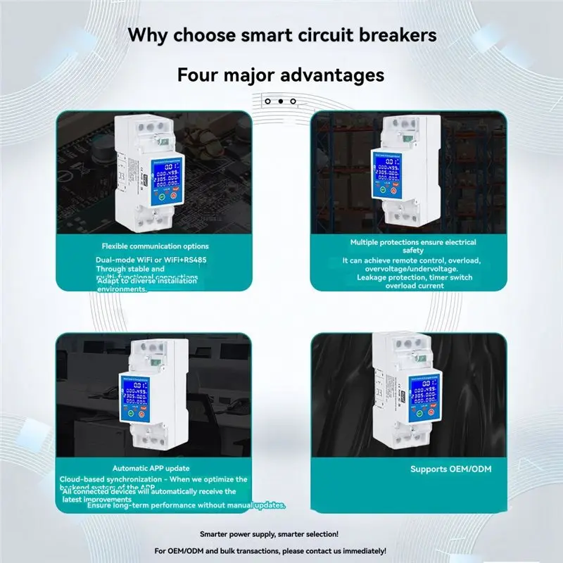 قاطع الدائرة الكهروضوئية APPLIA-Wifi 80A مع الجهد الزائد/تحت التيار الزائد وحماية التسرب والحماية الحرارية #4