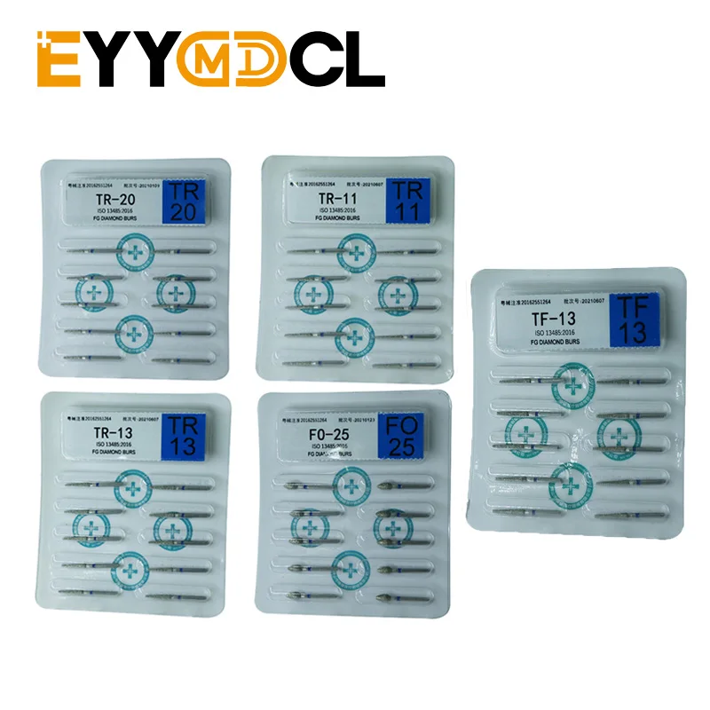 

10Pcs/pack Dental Diamond Burs 25mm FG Dia-burs Shank for High Speed Handpiece Burs TR-13/FO-25/TR-11 Dentistry Instrument