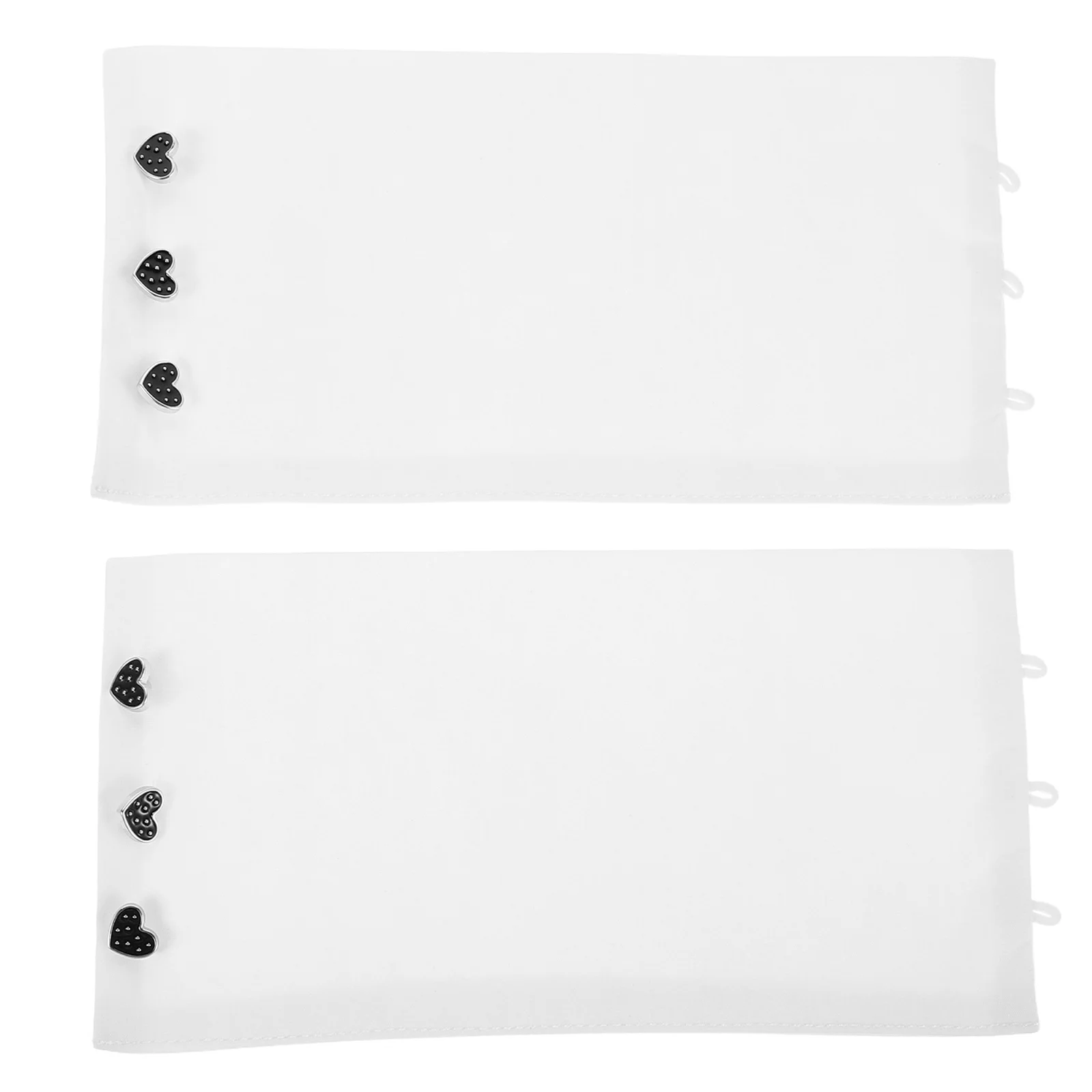 ปลอกแขนปลอมแบบติดกระดุมรูปหัวใจ สีขาว 1 คู่ ปลอกแขนถอดได้สำหรับผู้หญิง เสื้อเชิ้ต ชุดเดรส ชุดทำงาน ปลอกแขนสำหรับแต่งกาย