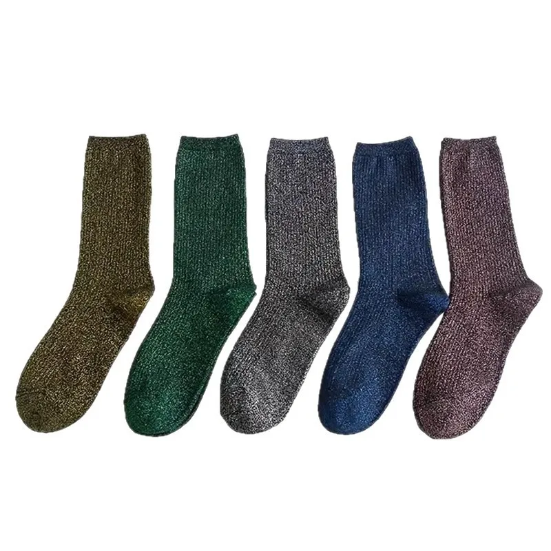 5-Paar Slouch-Socken-Set für Damen, Frühling und Herbst, lange, lockere Socken für Damen, lässige Söckchen für Mädchen, Großhandel, Strumpfwaren 2025