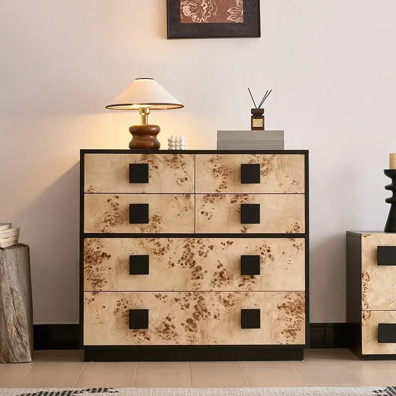 Medieval style tree shadow chest sofa side cabinet dining side TV side bedroom living room storage locke