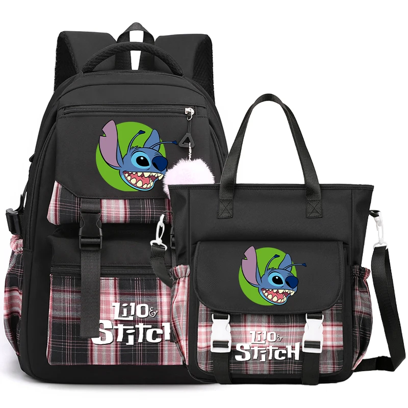 2Pcs/set Disney Lilo Stitch Backpack Teen Students Back To School Schoolbag with Shoulder Bag Girl Boy Women Commuter Bag Set