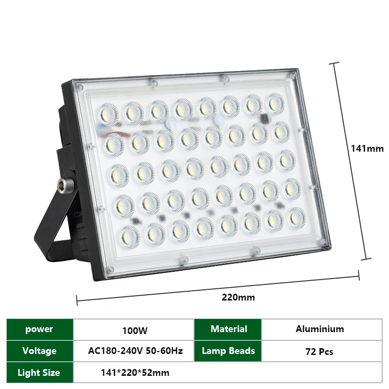 Top Ultra-cienki 50W 100W 200W lampa dekoracyjna LED LED ogrodowa oświetlenie ściana zewnętrzna światło reflektor AC220V