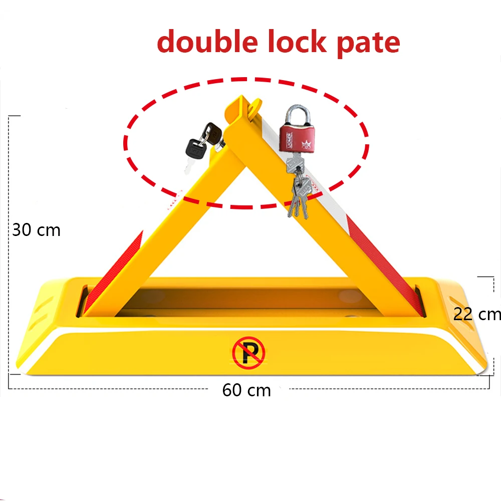 Park Lot Reserved Carport Folding Car Parking Lock Barrier With Double Lock Pate 60cm